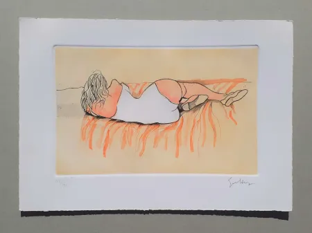 Офорт И Аквитанта Guttuso - Modella distesa