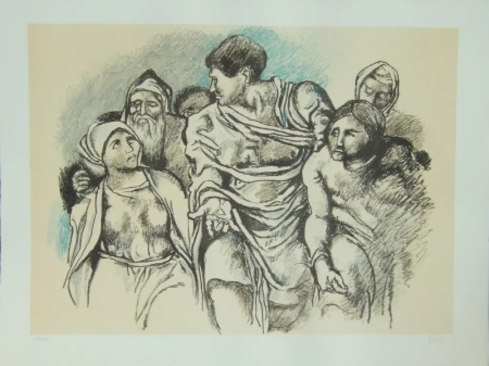 Литография Guttuso - Omaggio a Michelangelo