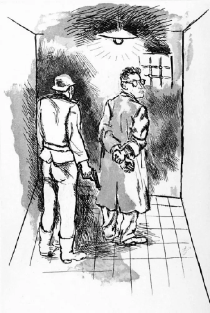 Офорт И Аквитанта Guttuso - Testa o croce di colpo arriva la morte