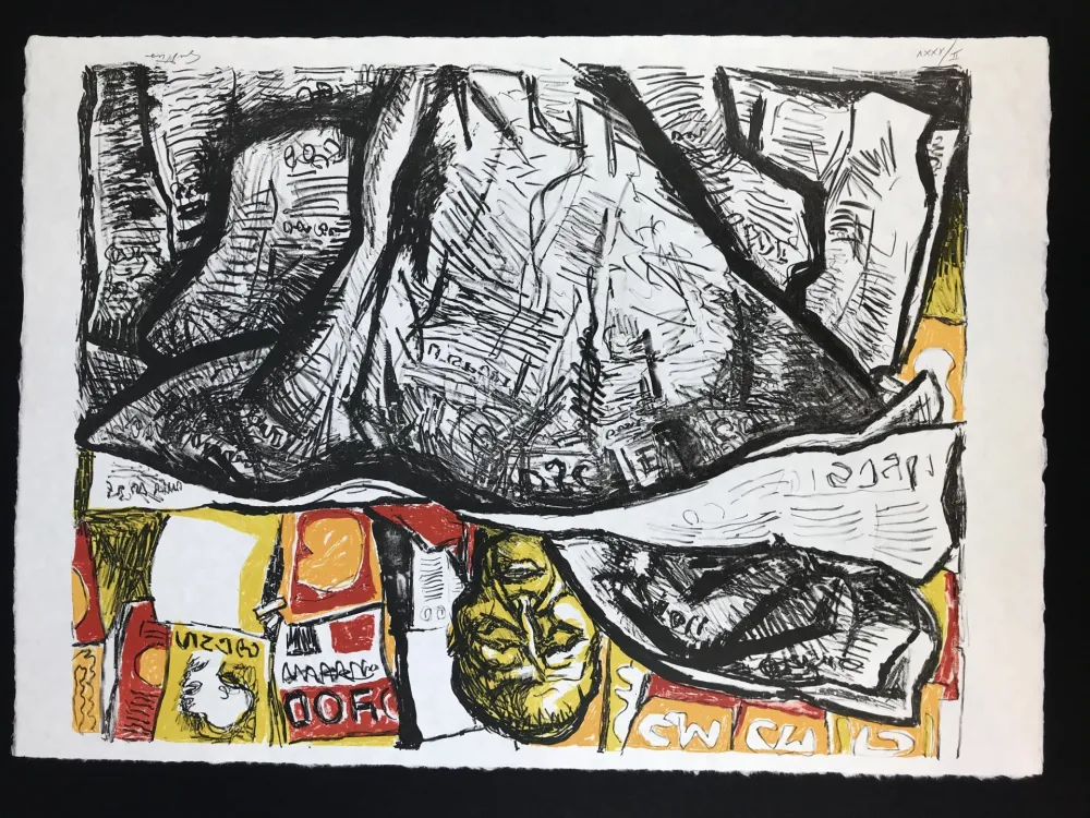 Литография Guttuso - Uomo con Giornale