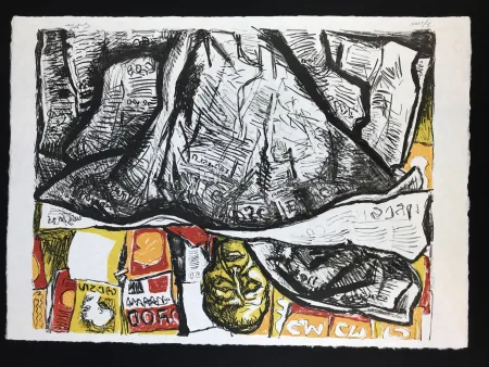 Литография Guttuso - Uomo con Giornale