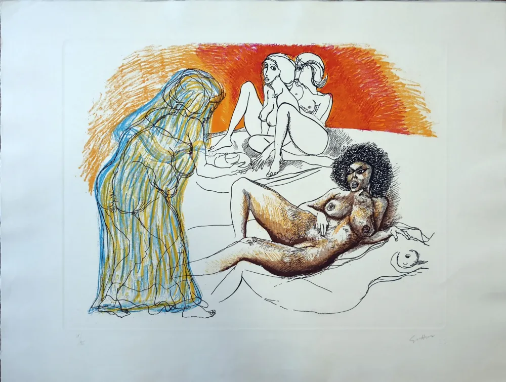 Офорт Guttuso - Zefis a Usbek