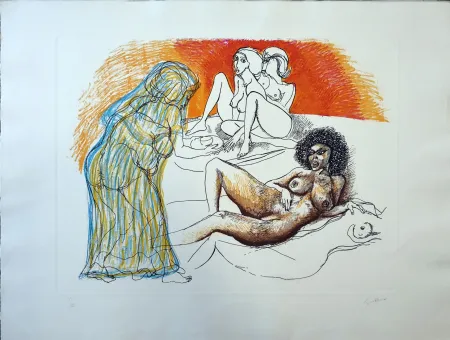 Офорт Guttuso - Zefis a Usbek