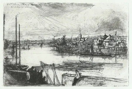 Гравюра Haden - Battersea Reach