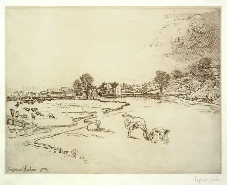 Гравюра Haden - Sawley Abbey