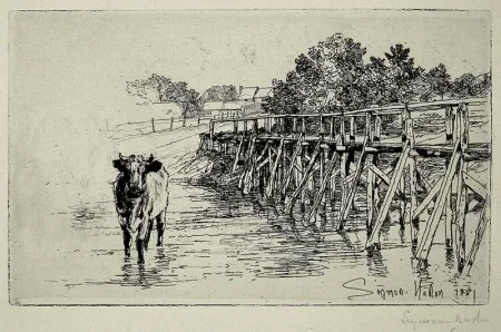 Офорт Haden - The Village Ford