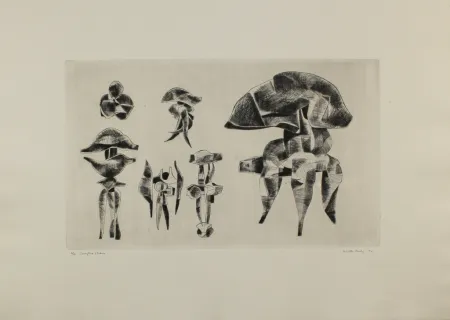 Гравюра Hadzi - Sculpture Studies