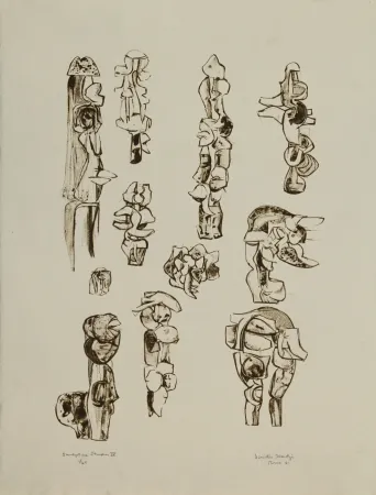 Литография Hadzi - Sculpture Studies IV