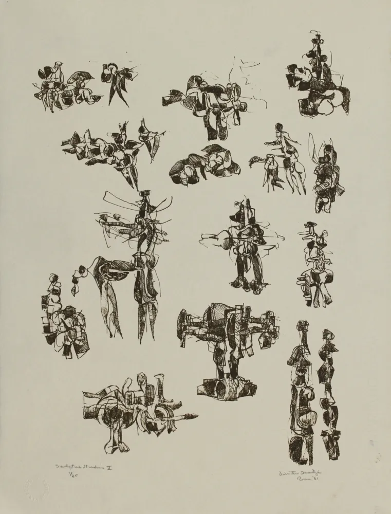 Литография Hadzi - Sculpture Studies V