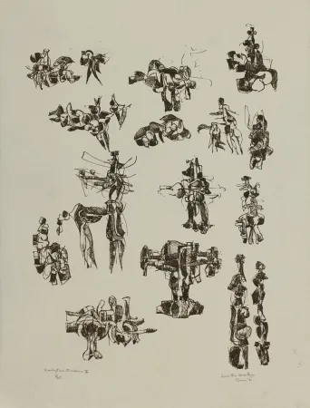 Литография Hadzi - Sculpture Studies V