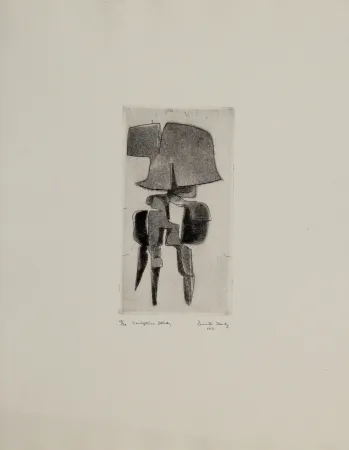 Офорт И Аквитанта Hadzi - Sculpture Study