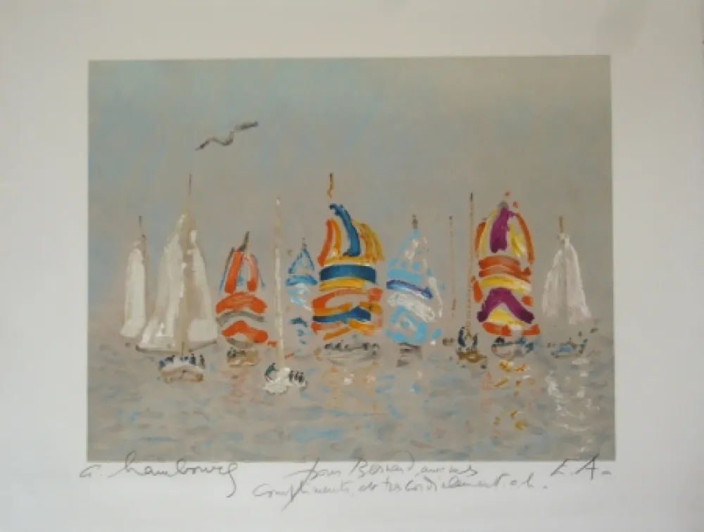 Литография Hambourg - Plage Trouville