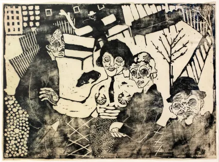 Гравюра На Дереве Hamerschlag - Im Hof (At the courtyard)