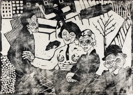 Гравюра На Дереве Hamerschlag - Im Hof (In the Courtyard)