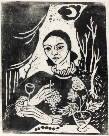 Гравюра На Дереве Hamerschlag - Selbstporträt (Selbstbildnis mit Zigarette)