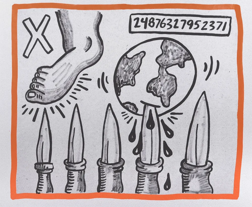 Литография Haring - Against all Odds, 1990