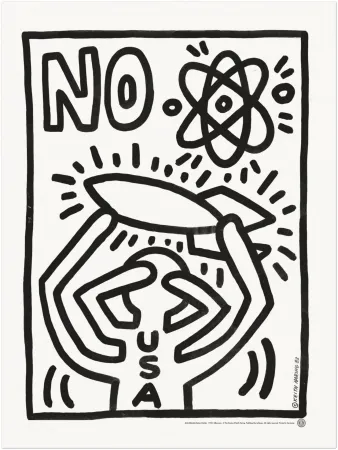 Сериграфия Haring - Anti Missile Demo Poster