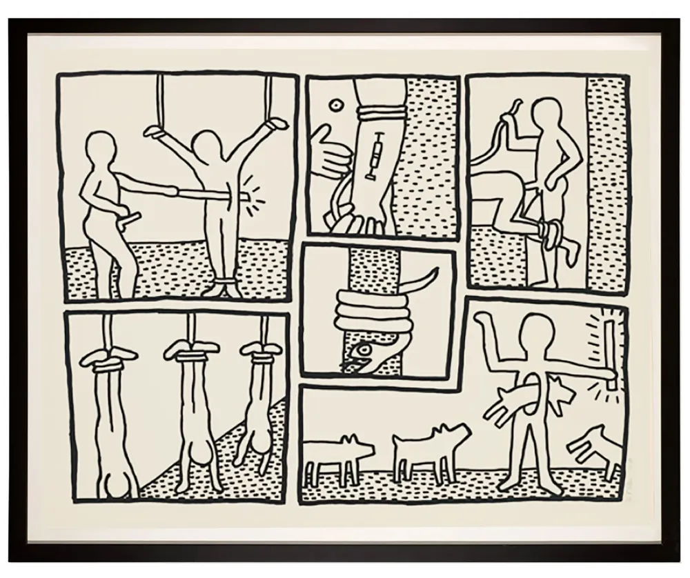 Сериграфия Haring - Blueprint Drawing #5, 1990  