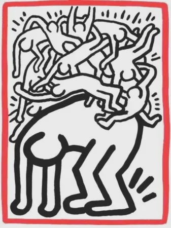 Литография Haring - Fight Aids Worldwide