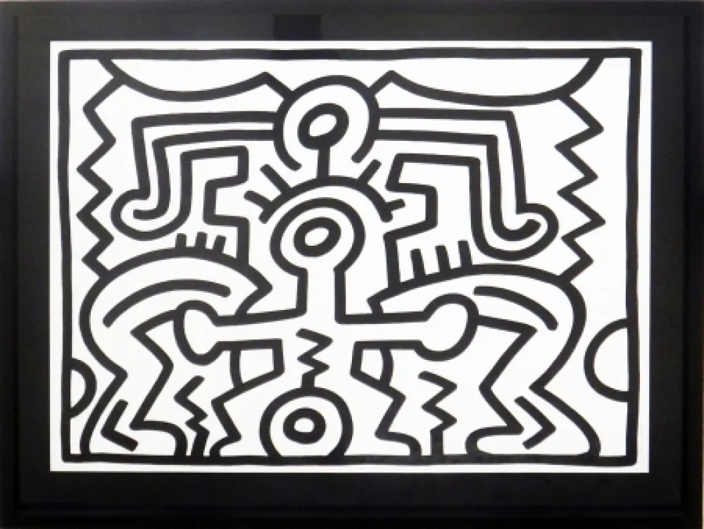 Сериграфия Haring - Growing #5 (B & W)
