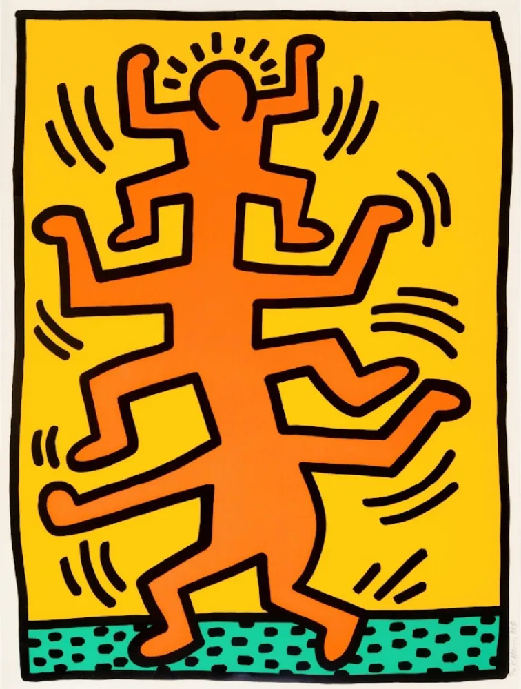 Сериграфия Haring - Growing I