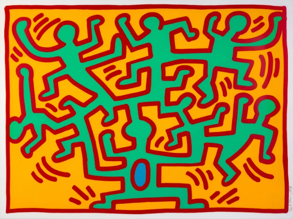 Сериграфия Haring - Growing II