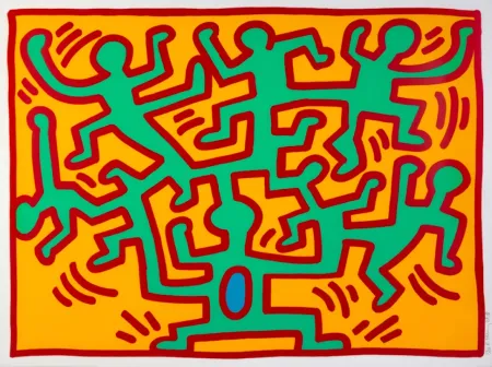 Сериграфия Haring - Growing II