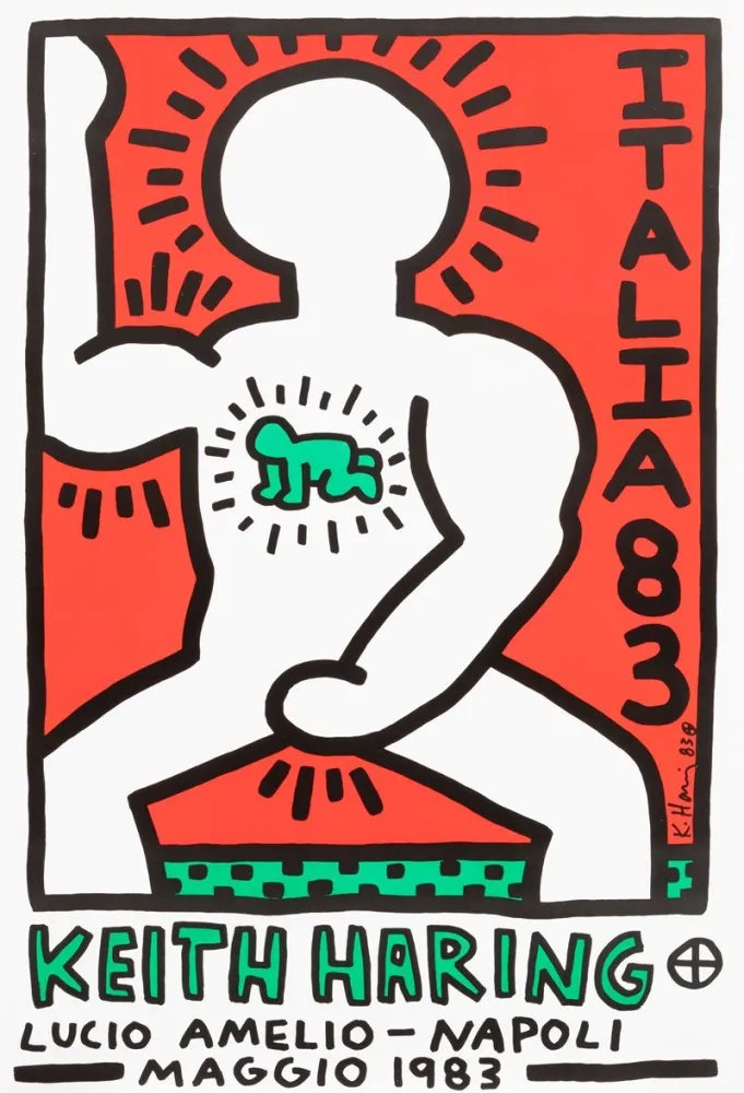Афиша Haring - Italia 1983. Lucio Amelio - Napoli Maggio