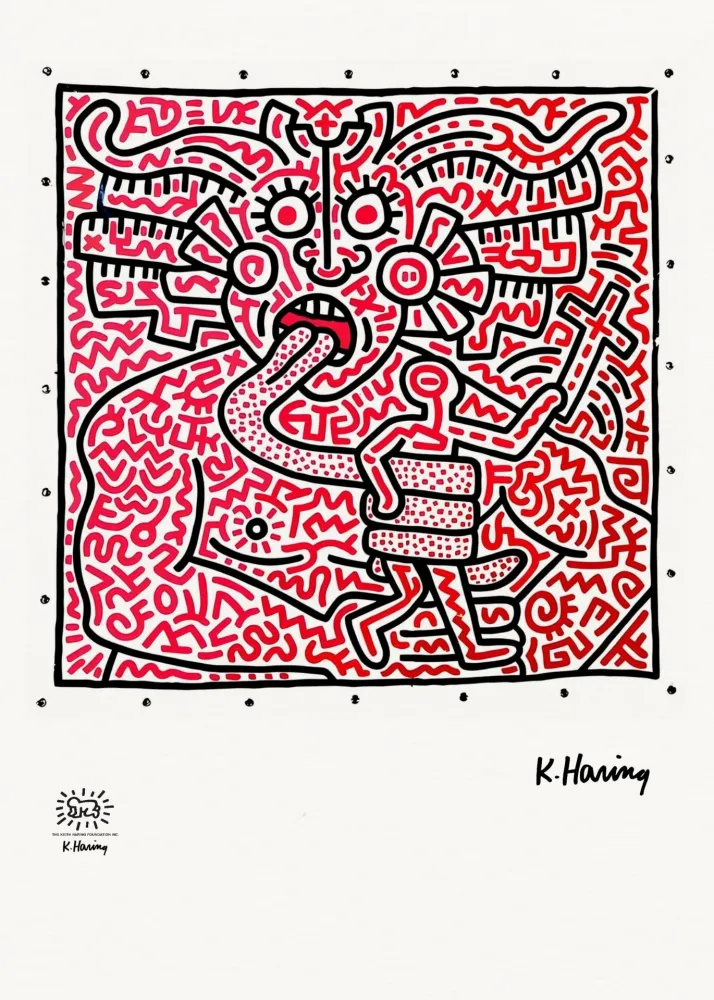 Сериграфия Haring - Men & Medusa