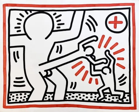 Литография Haring - Three Lithographs: One Plate