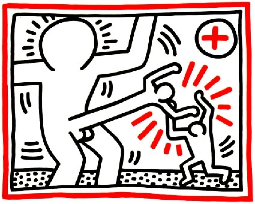 Литография Haring - Untitled from Three Lithographs #1