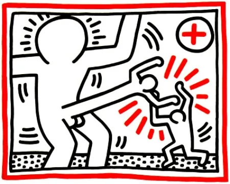 Литография Haring - Untitled from Three Lithographs #1