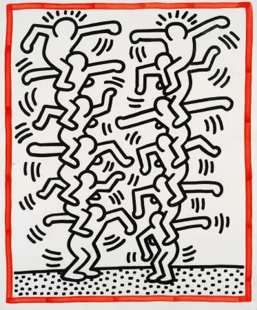 Литография Haring - Untitled (People ladder)