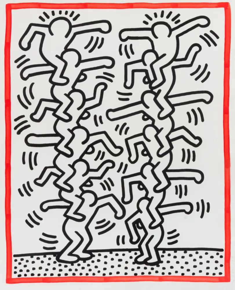 Литография Haring - Untitled (People ladder), 1985