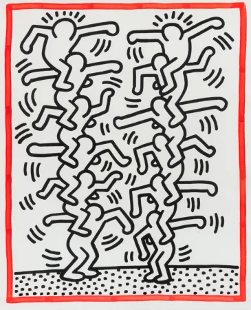 Литография Haring - Untitled (People ladder), 1985