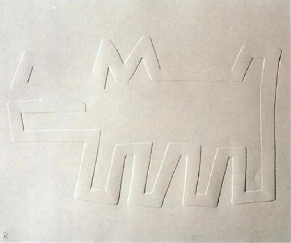 Сериграфия Haring - White Icons: Barking Dog