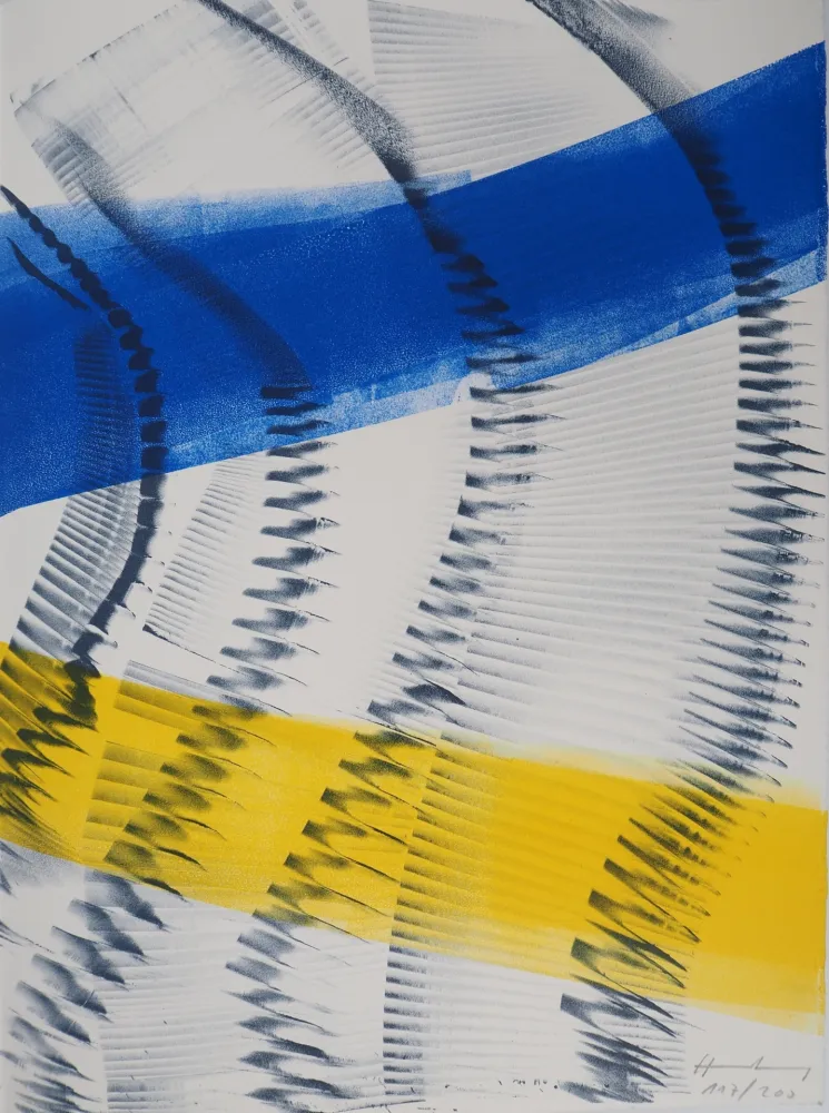 Литография Hartung - Composition coloré