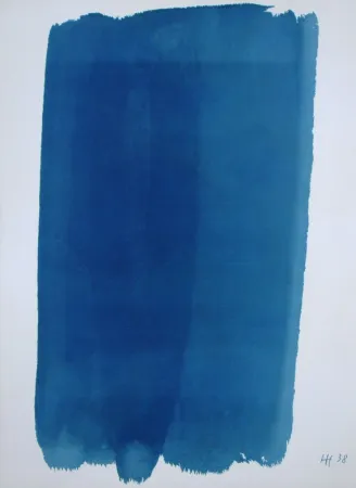 Литография Hartung - Composition en bleu
