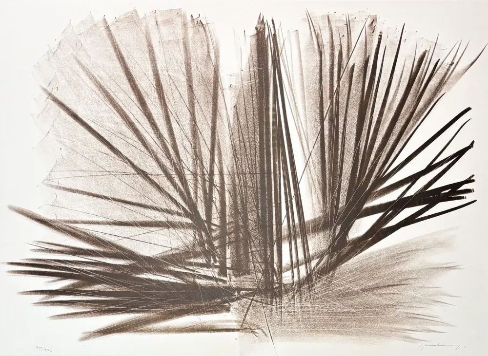 Литография Hartung - Hans Hartung (1904–1989) – L 112 – Lithograph on BFK Rives vellum paper – 1964