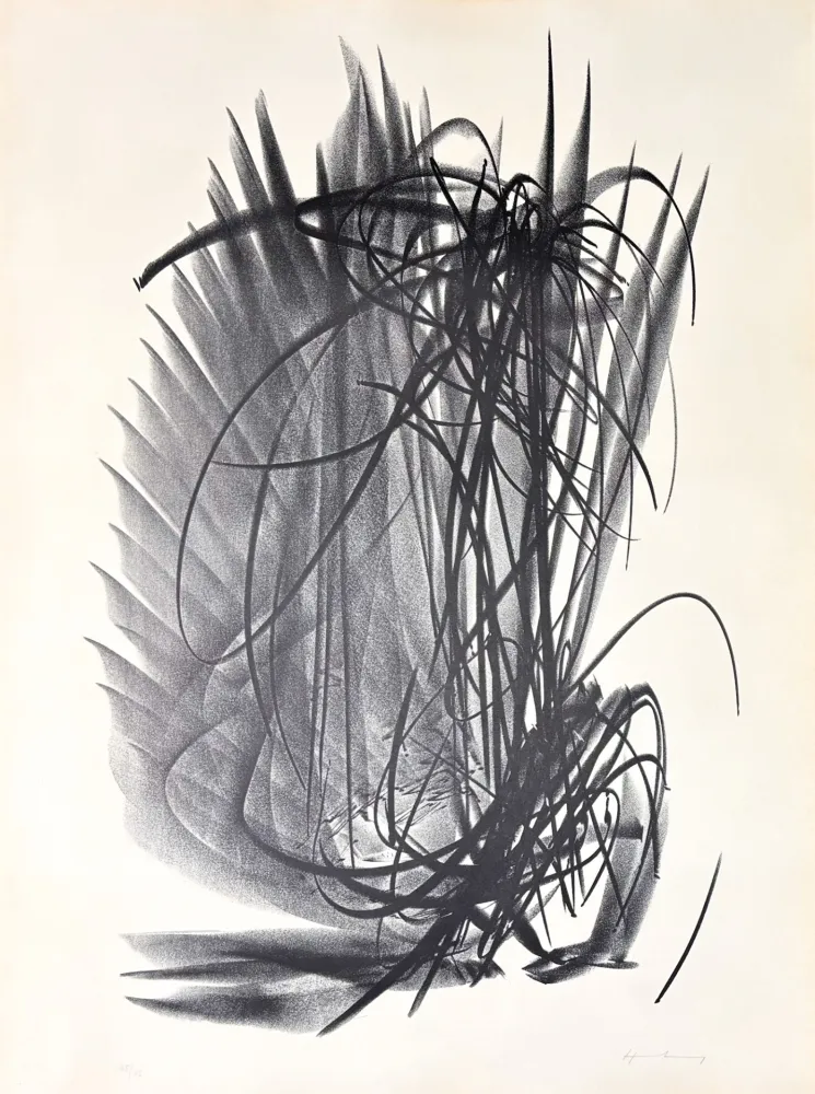 Литография Hartung - Hans Hartung (1904–1989) – L 121 – Lithograph on BFK Rives vellum paper – 1964