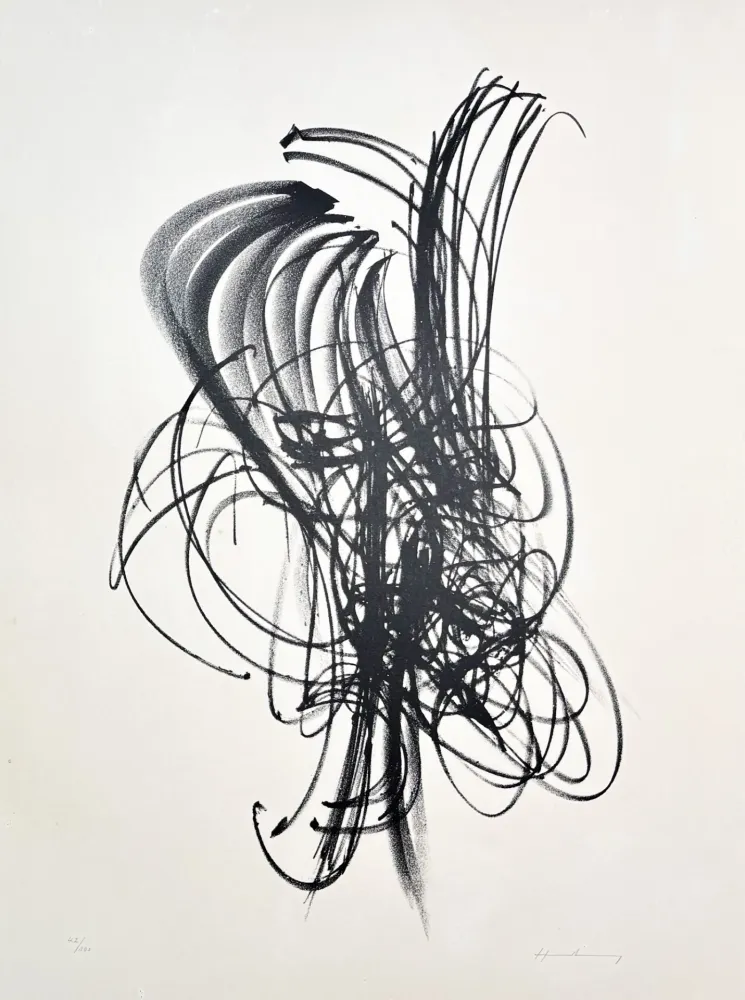 Литография Hartung - Hans Hartung (1904–1989) – L 38 – Lithograph on BFK Rives vellum paper – 1958