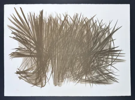 Литография Hartung - Hans Hartung (1904-1989) - Lithograph (crayon, graftage) on BFK Rives paper - 1963