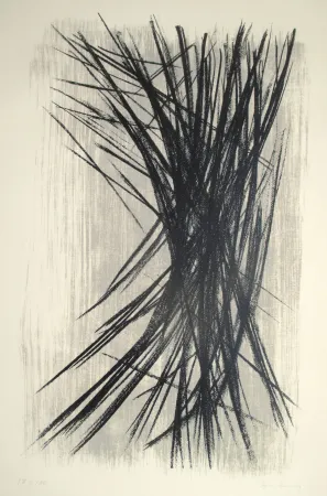 Литография Hartung - L 10, Schwarz, Grau