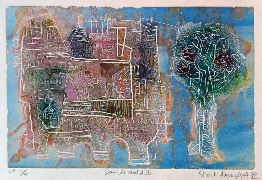 Гравюра Hasegawa - Dans La nuit d'été 