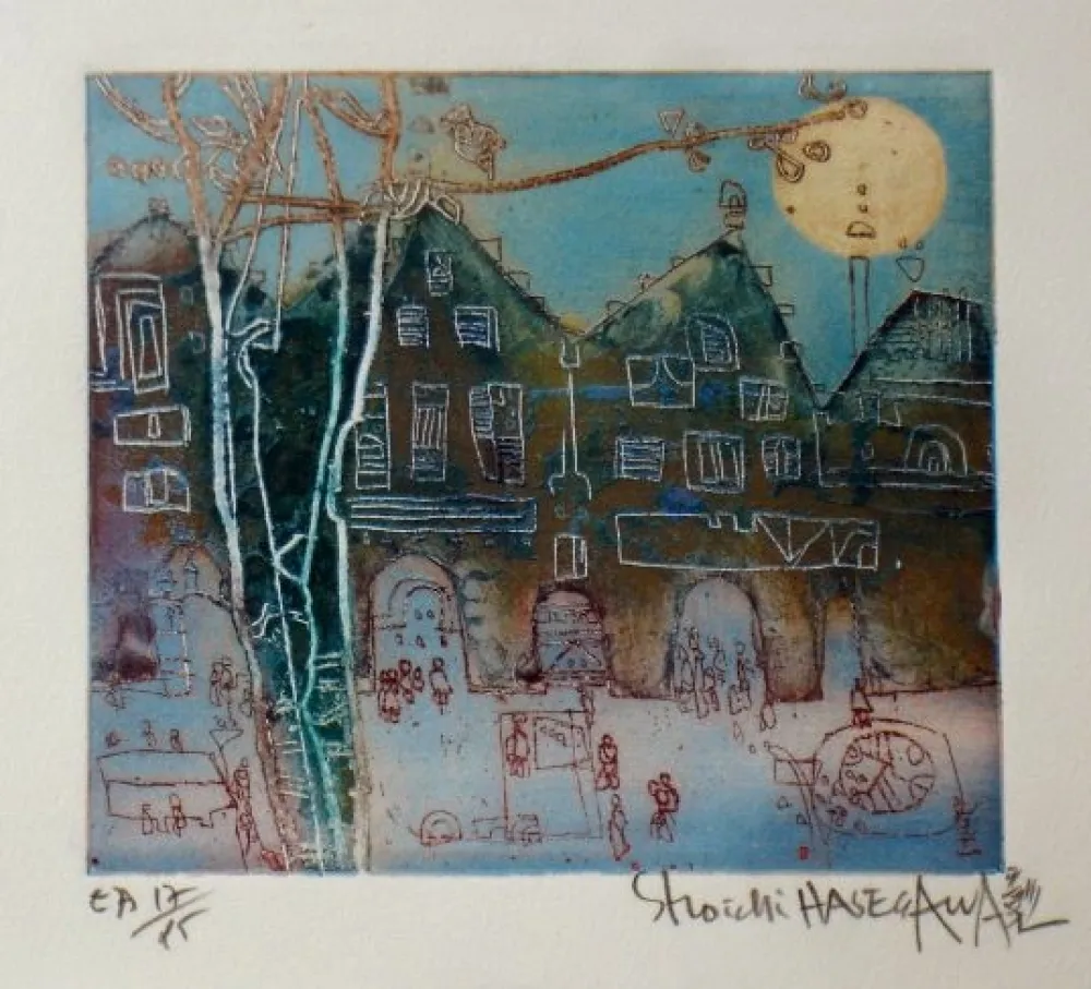 Гравюра Hasegawa - Regard sur Frankfort 