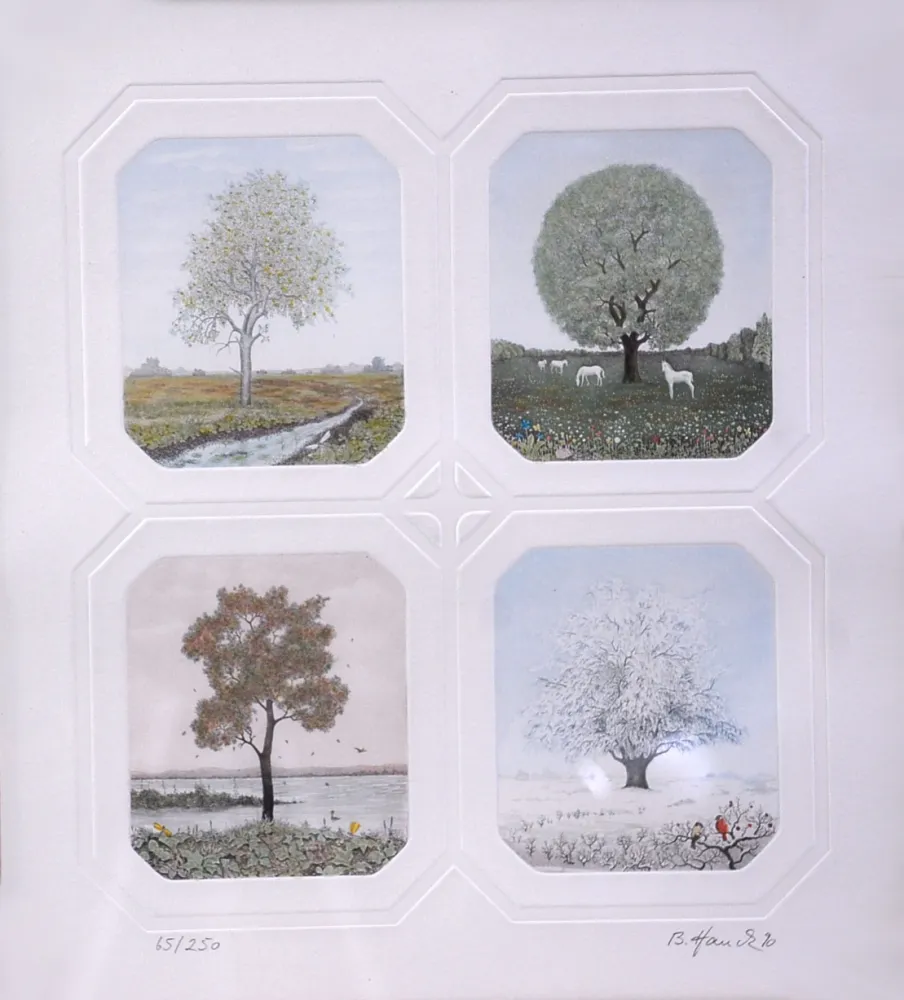 Офорт Hauck - Saisons des Arbres - Season Trees