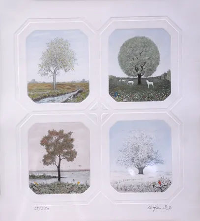 Офорт Hauck - Saisons des Arbres - Season Trees