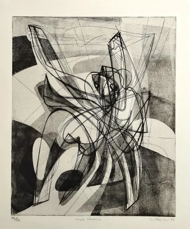 Офорт Hayter - Angels wrestling