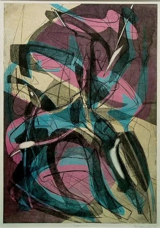 Офорт Hayter - Warriors (Guerriers)