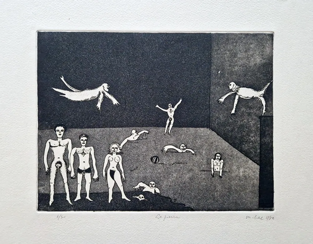 Офорт Haz - La piscina